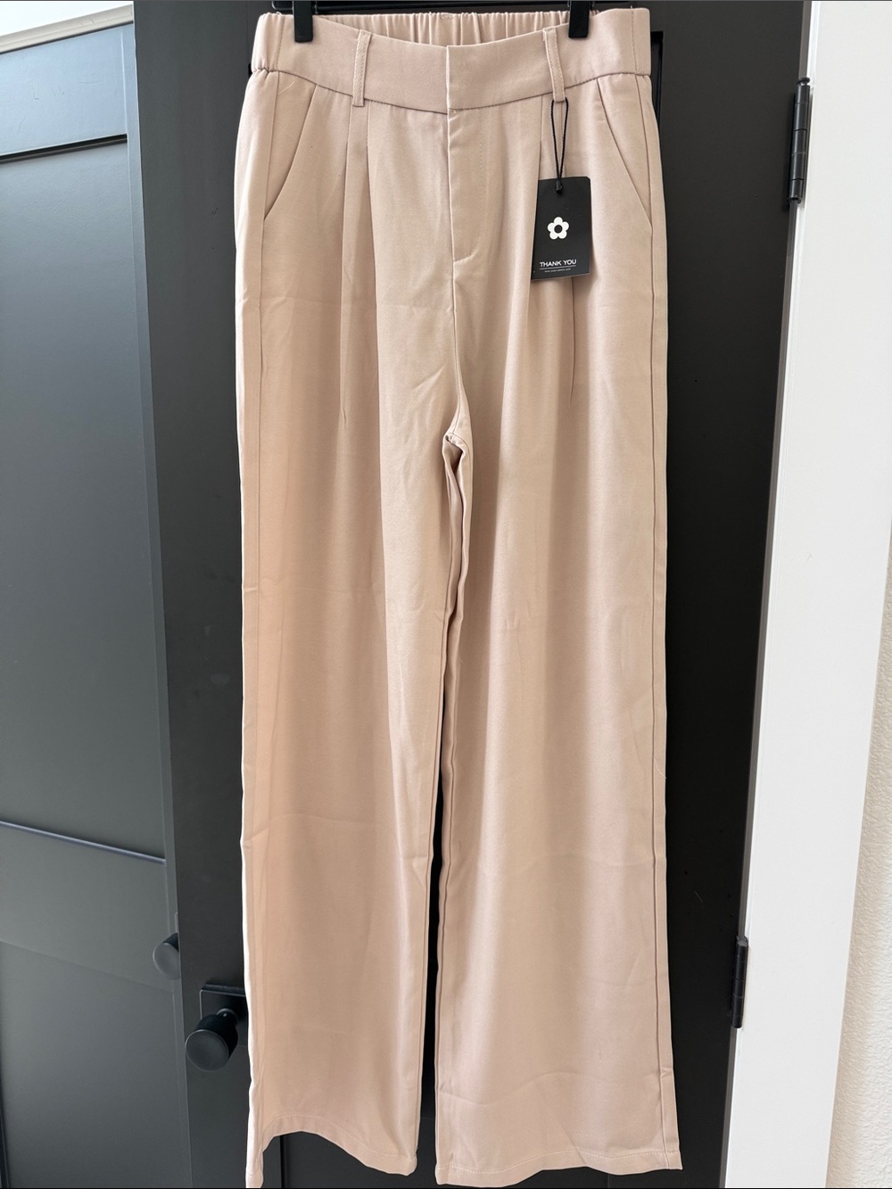 Beige Wide-Leg Trousers - Neutral Chic BNWT